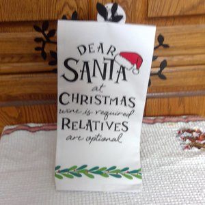 NWT Enesco Canada Izzy & Oliver Kitchen/Bar Towel - Whimsical Wine Quote